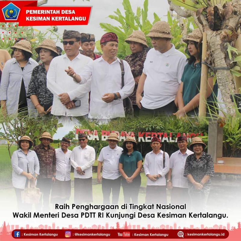 Wakil Menteri Desa (Wamendes), Pembangunan Daerah Tertinggal dan Transmigrasi (PDTT) Kunjungi Desa Kesiman Kertalangu.